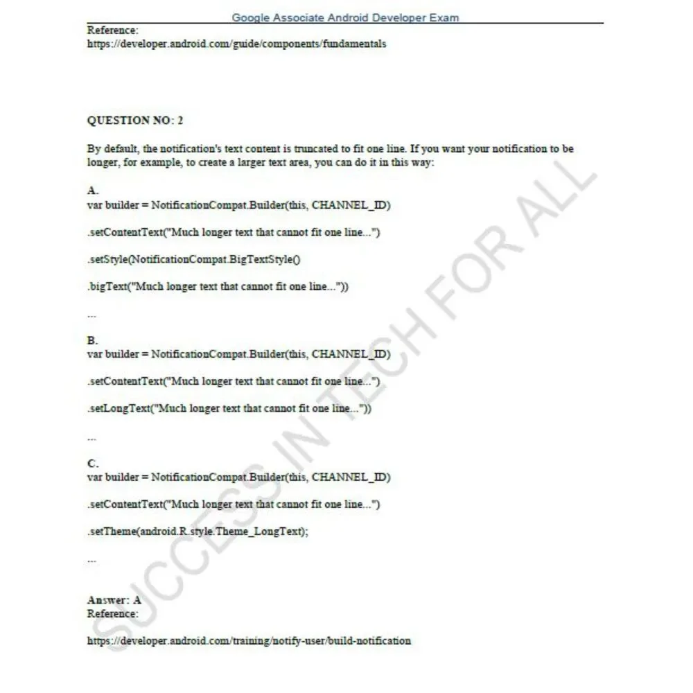Printout Google Associate Android Developer Study Guide - Picture 3 of 6